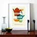 Cathrineholm poster print Mid century modern vintage retro kitchen art home - Vintage Home Cathrineholm 1 A3