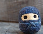 Black Ninja WOOLY Egg Doll Made to Order