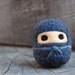 Black Ninja WOOLY Egg Doll Made to Order