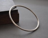 Heavy Bangle. Modern Contemporary Simple Sleek Elegant Design. Sterling Silver Jewelry. Handmade by Epheriell on Etsy. Bracelet.