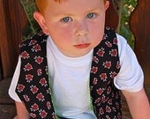 Little Boys Vest in Ladybug Print - fully lined
