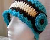 HAT CROCHET PATTERN - Cloche Hat with Flower in Caron Simply Soft Yarn  - Quick and Easy