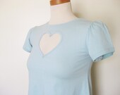 Heart Cut Out Shirt Crop Top