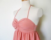 Babydoll Top Halter Sweetheart Salmon Pink Coral