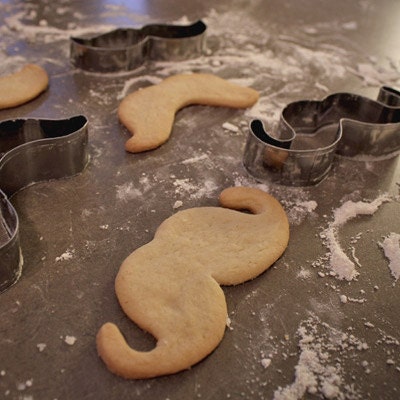 Moustache Cookie Cutters, Gift for Baker, Stainless Steel, Set of 3