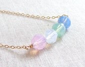 Crystal Color Block Necklace - Pastels - Swarovski - Candy Colors