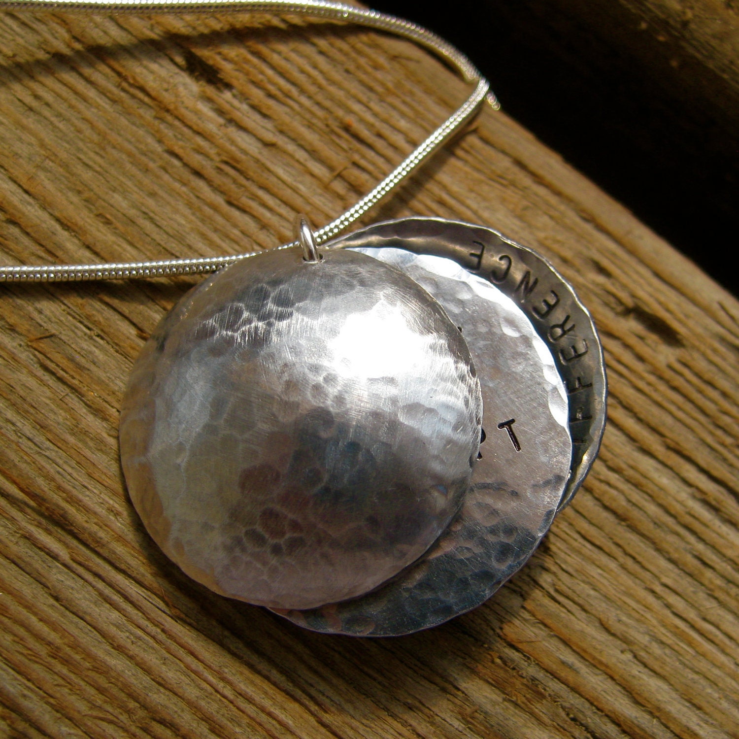 Serenity Prayer Locket - Hand Stamped Locket Necklace