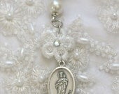 queen of heaven - white silk prayer ribbon