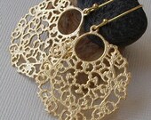 Round Filigree Gold Hoop Earring