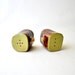 Salt and Pepper Shakers - Avocado Green and Earth Brown spice jars