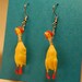 Novelty Rubber Chicken Earrings, Fun and Goofy Accessory