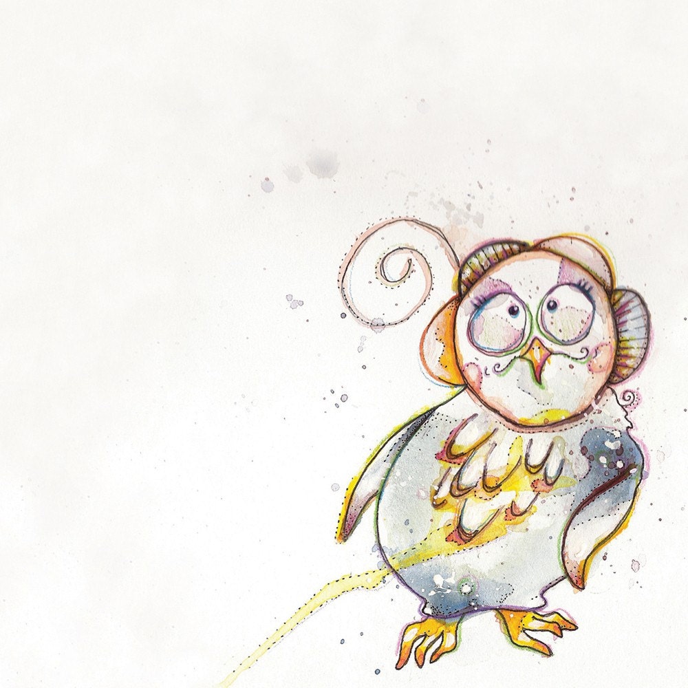 Owl Greeting Card // Blank Illustrated Animal Friendship Birthday Anniversary Mothers Day Gift Card 4" x 6"