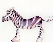 Zebra Greeting Card // Blank Illustrated Animal Friendship Birthday Anniversary Mothers Day Gift Card 4" x 6"