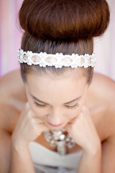 Bridal Rhinestone Headband, Wedding Headpiece, Bridal Hair Piece, Tiara, Halo, Crown, Winnie Ships in 1 Month