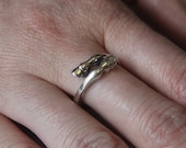 Horse Hoof Ring in Solid White Bronze with Sterling Silver Overlay
