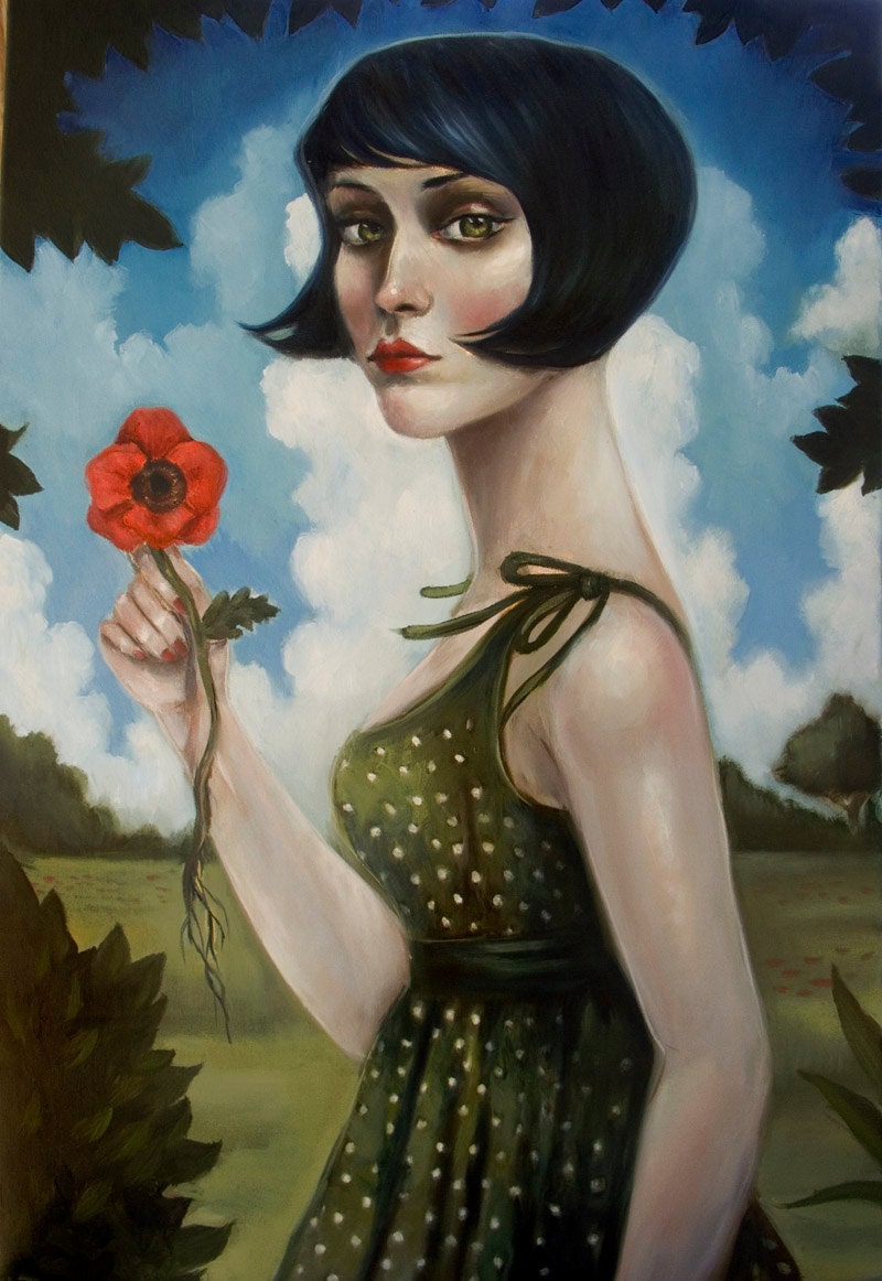 The Offering by Elizabeth Caffey. Large oil painting on stretched canvas.On Sale