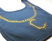 Baby bling organic bib personalized monogram chain