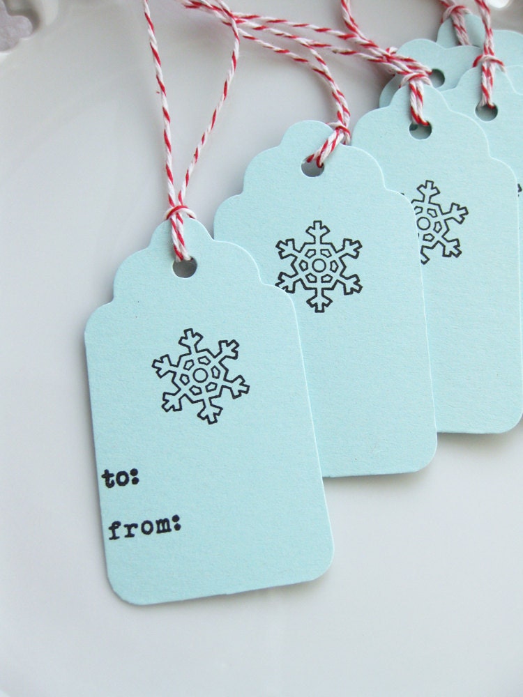 Holiday Gift Tags Snowflake To From - Set of 8 - Custom Colors Available - Christmas Gift Packaging Snowflake Tags Il_570xn