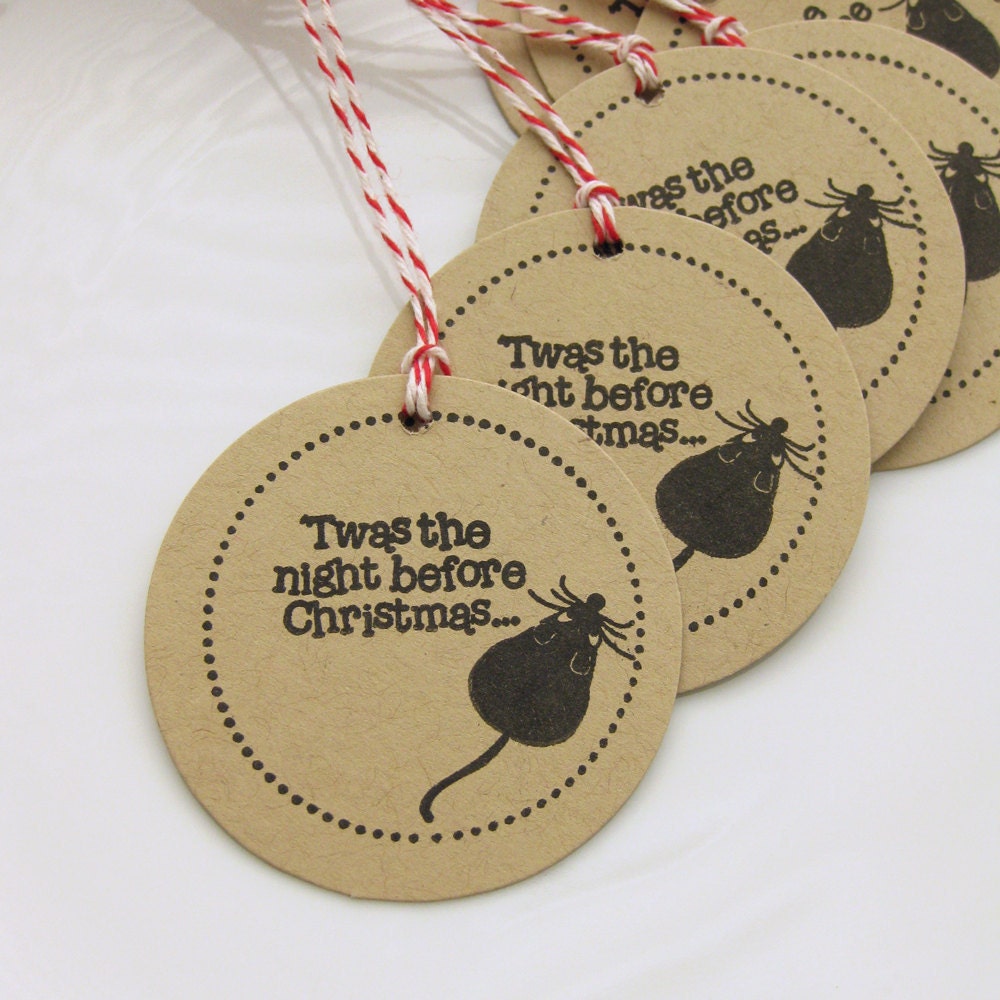 Christmas Gift Tags Night before Christmas Mouse - Set of 8 - Holiday Gift Tags Gift Packaging Christmas Party Tags Il_570xn