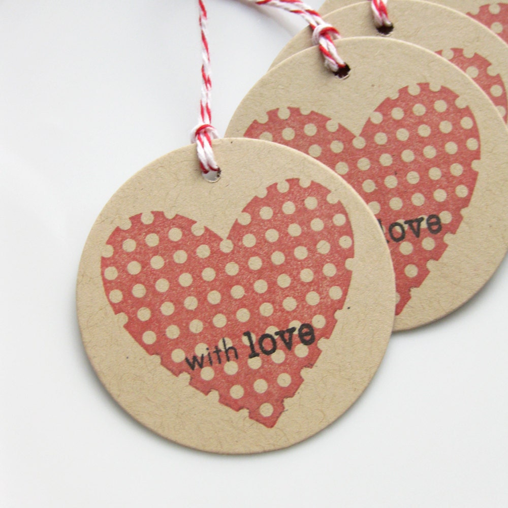 Heart Gift Tags With Love - Set of 8 - Love Favor Tags Bridal Shower Tags Wedding Favor Tags Il_570xn