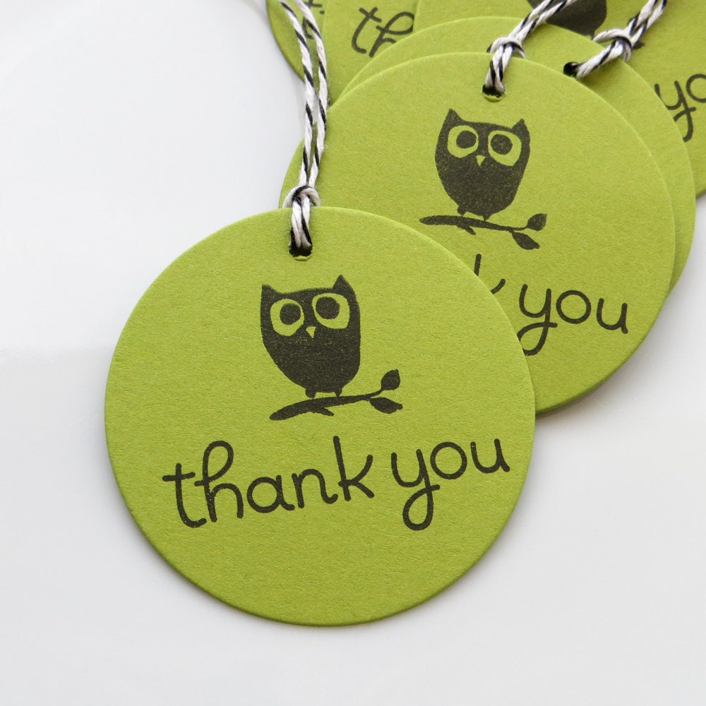 Thank You Tags Owl - Set of 8 - Custom Colors Available - Owl Baby Shower Favor Tags Owl Birthday Party Thank You Il_570xn