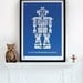 Robot alphabet (Alphabot) in Cobalt Blue - decorative screen print