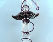 Silver Wing Angel Hanging Window vase w/suction cup  Memorial vase