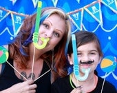 Pool Swim Party Printable PHOTOBOOTH PROPS - EDITABLE Text Instant Download Il_170x135