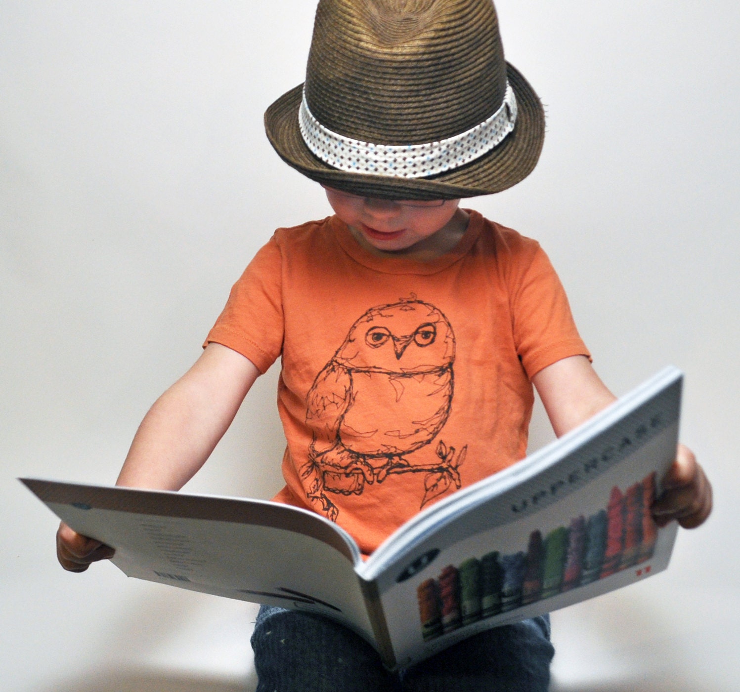 Organic Owl Toddler Tee-Pumpkin 4T