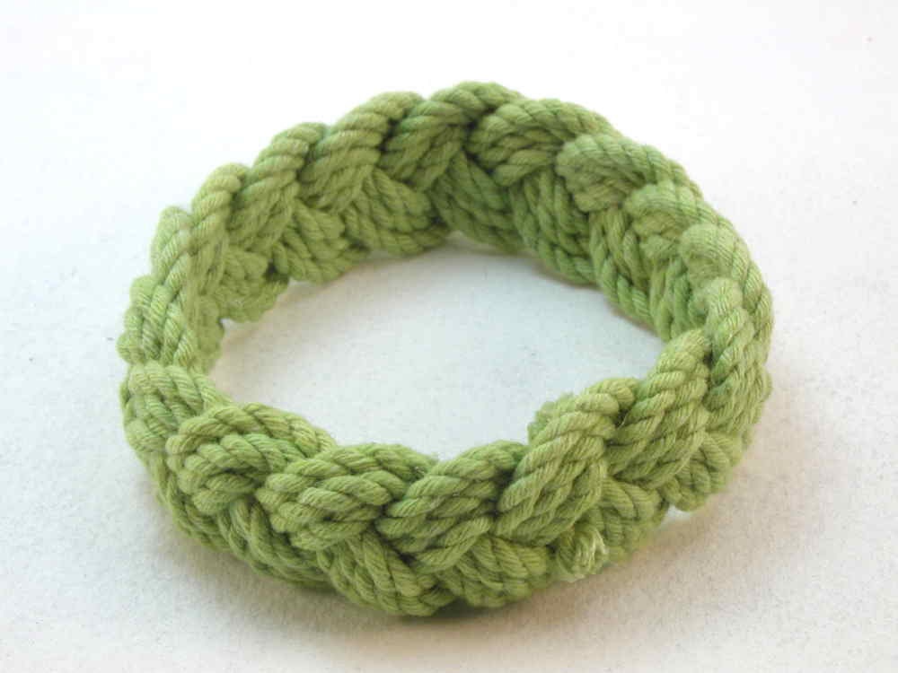light green cotton turks head knot rope bracelet medium 2866