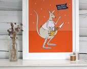 Crafteroo print. Kangaroo  mom with her kiddos make something.