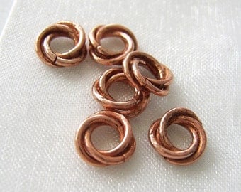 LAST SETS Clearance  - The Sunset Caught Me - Six Sock Sized Copper Stitch Markers - Fits Up To 3.5 mm (4 US)