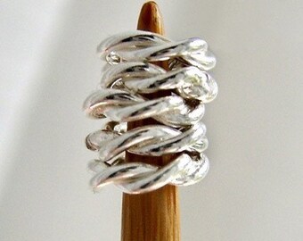 To Please The Moon - Five Sock and Lace Sterling Silver Stitch Markers with Holder - Fits Up To 3.75 mm (5 US) - Open Edition