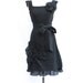 Oversized flower corsage dress with belt and ruffle layer