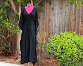 Kaftan Maxi Dress in Black Jersey Knit - Long Kaftan - Lots of Colors