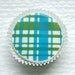 1 Dozen Designer Chocolate Covered Oreos -Light Blue and Lime Green Plaid Design Baby Shower Birthday Party