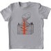 Exploding VOLCANO shirt ON SALE, short sleeve slate gray, toddler youth sizes, rad science, volcanic red lava