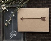 Bronze Arrow Card - Paper Cut Brown Glitter