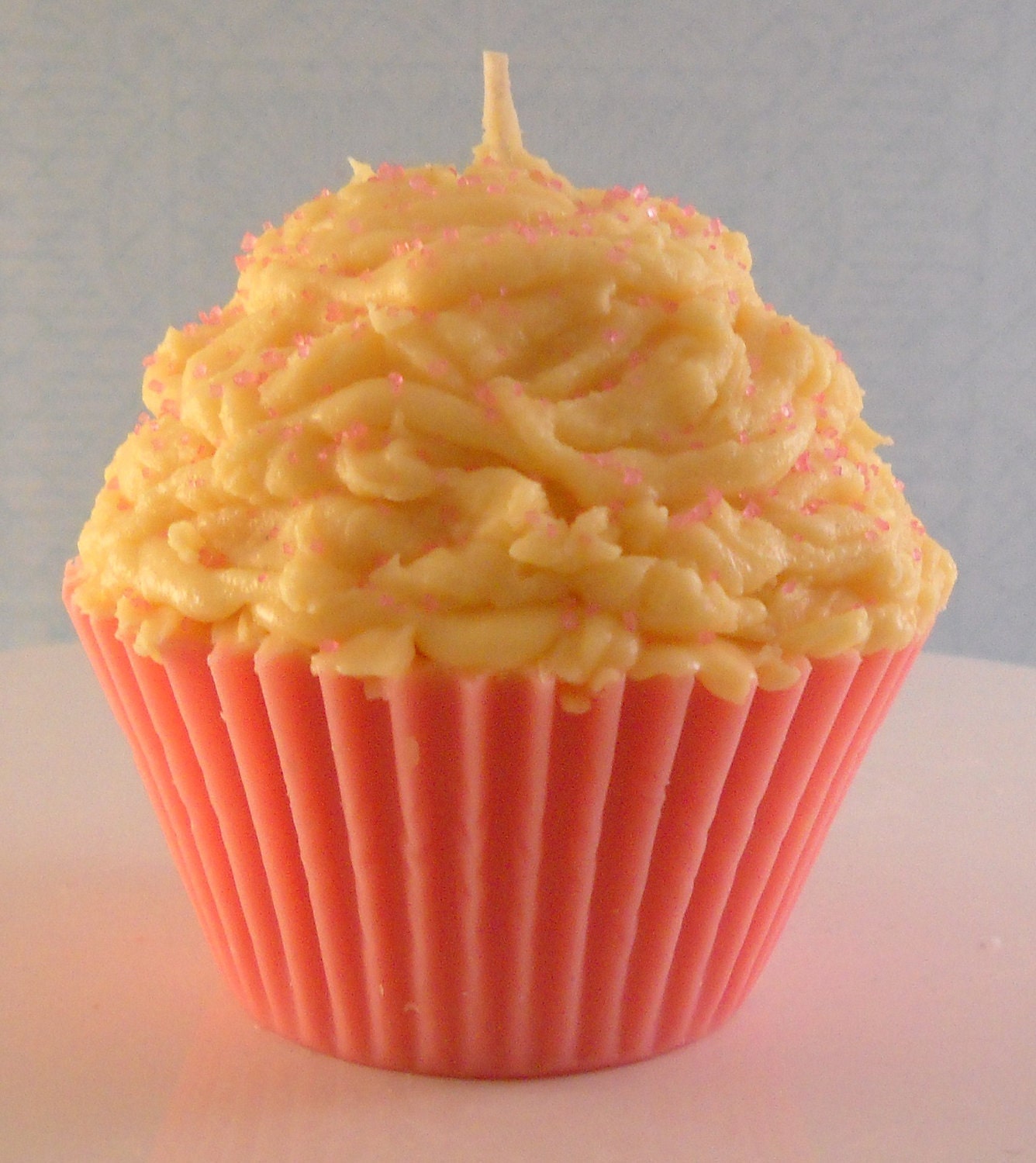 Cupcake Candle Large Pink Lemonade Scented Made with All Natural Soy Wax