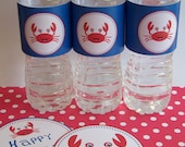 Mr. Crab Collection Printable Water Bottle Labels by The Birthday House
