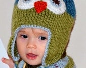 Baby Owl Hat Beanie Knitted, All Sizes, All Colors