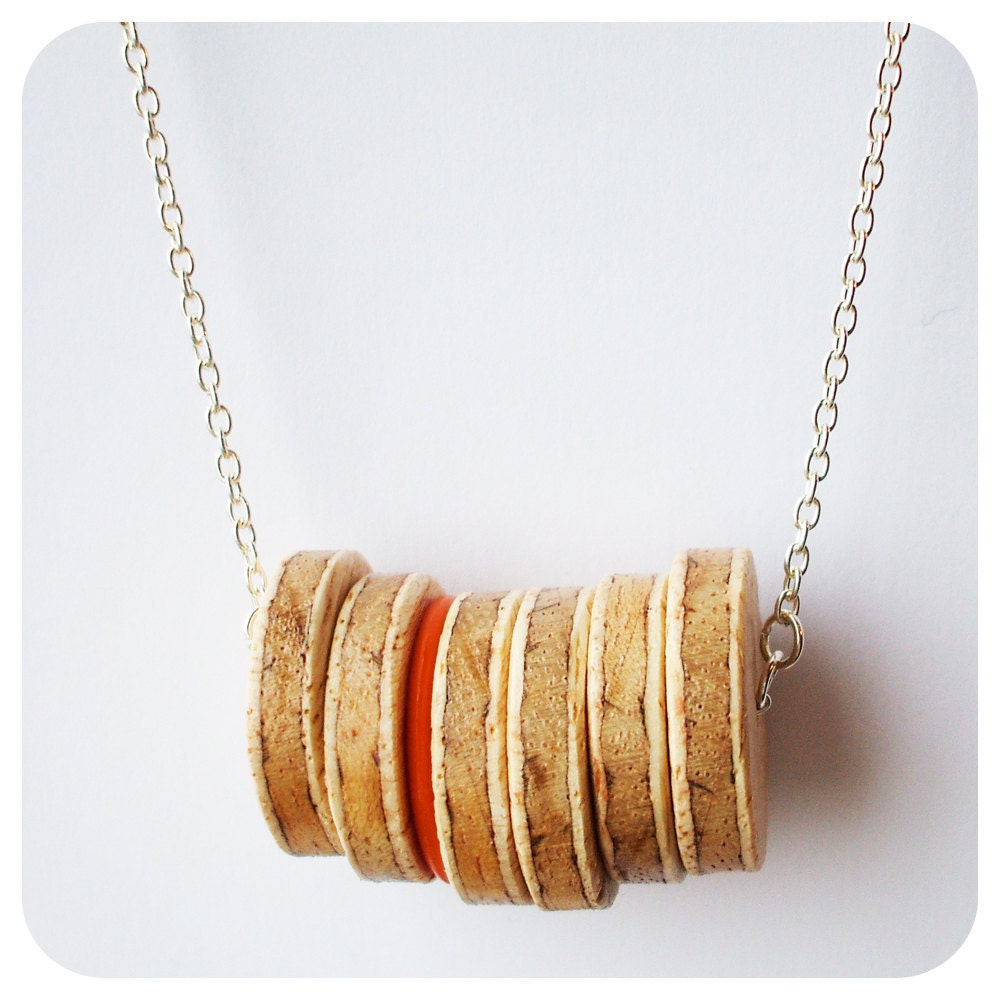 Wooden Disc Necklace - 5 colours available