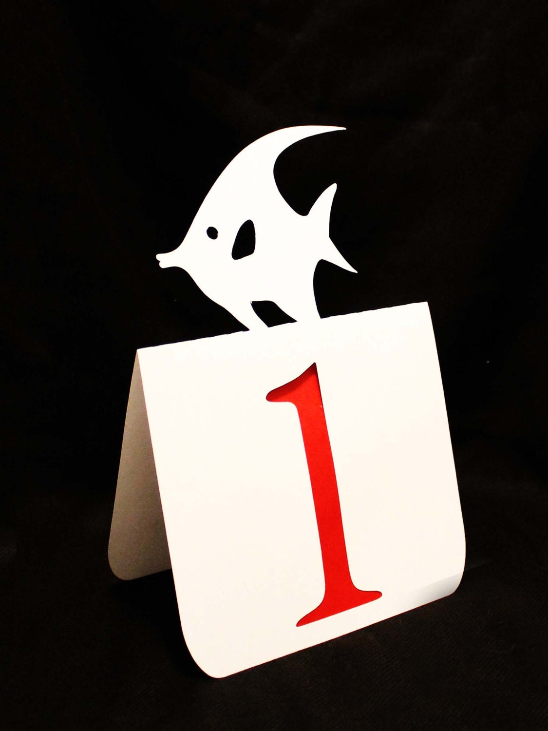 Wedding Table Numbers with Fish Accent 1 to 25