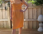 vintage 60s creamsicle orange silk dress Norma Morgan