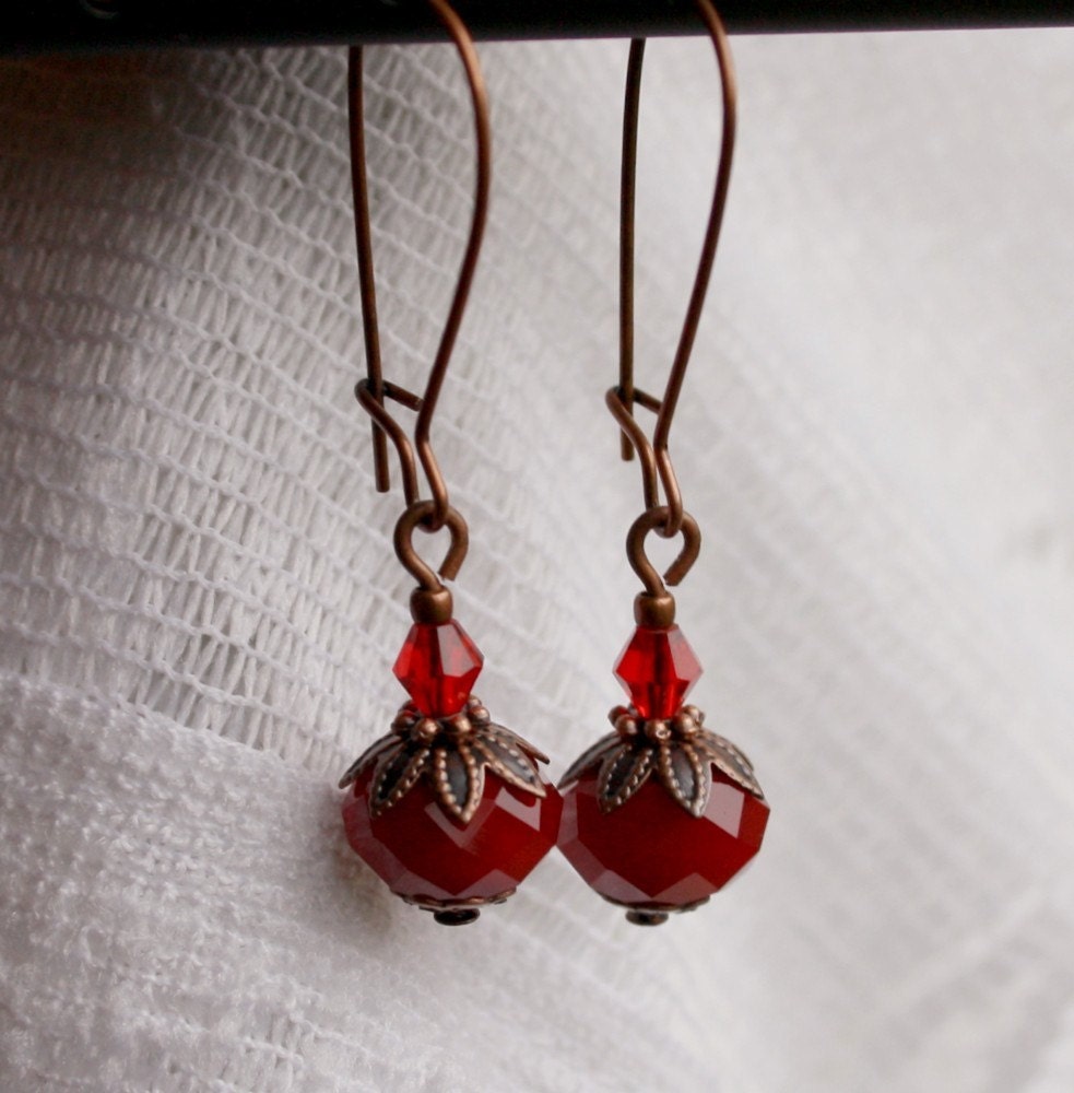 Earrings - Ruby Drops