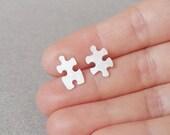 sterling silver jigsaw puzzle pin/ lapel pin/ tie tack, handmade in England