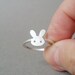 bunny rabbit ring in sterling silver, handmade in beautiful Cornwall, UK