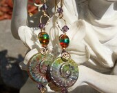 Play Time - Blended Green and Purple Earrings