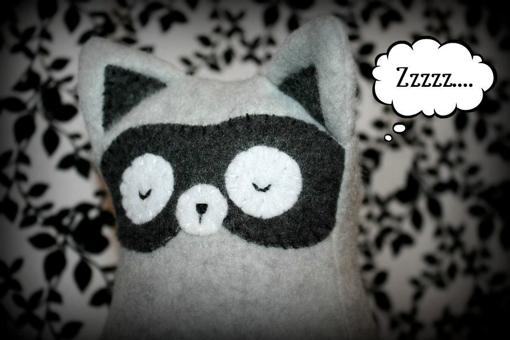 Sleepy Raccoon Plush Woodland Stuffed Animal
