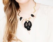 Calypso Voodoo Necklace - lace, bone, shell, horn and brass necklace
